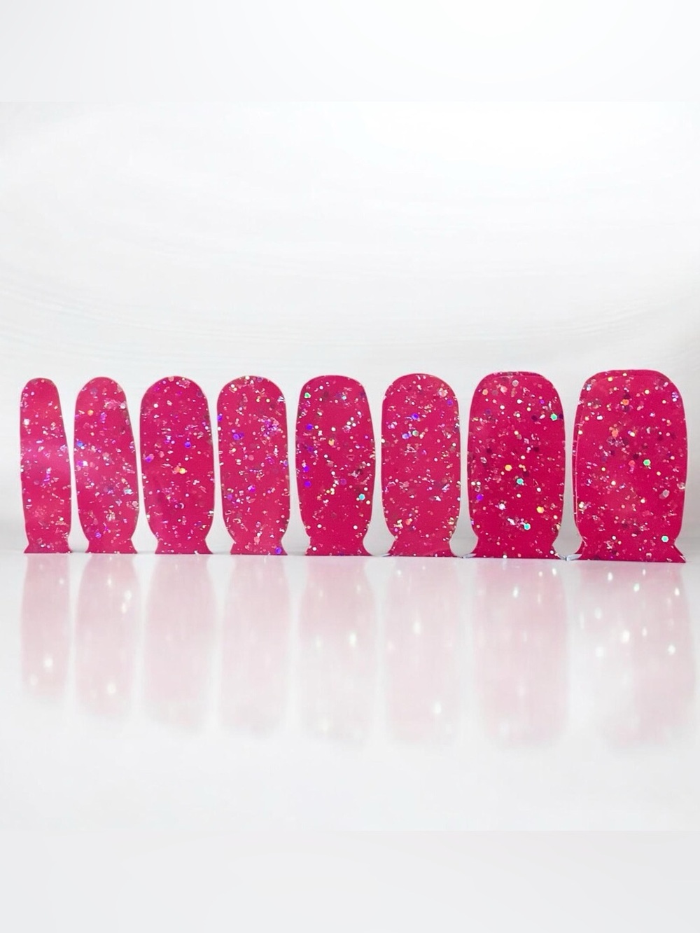 Color Street Nail Strips. Pink Raspberry Glitter with Iridescent Sparkles NWT